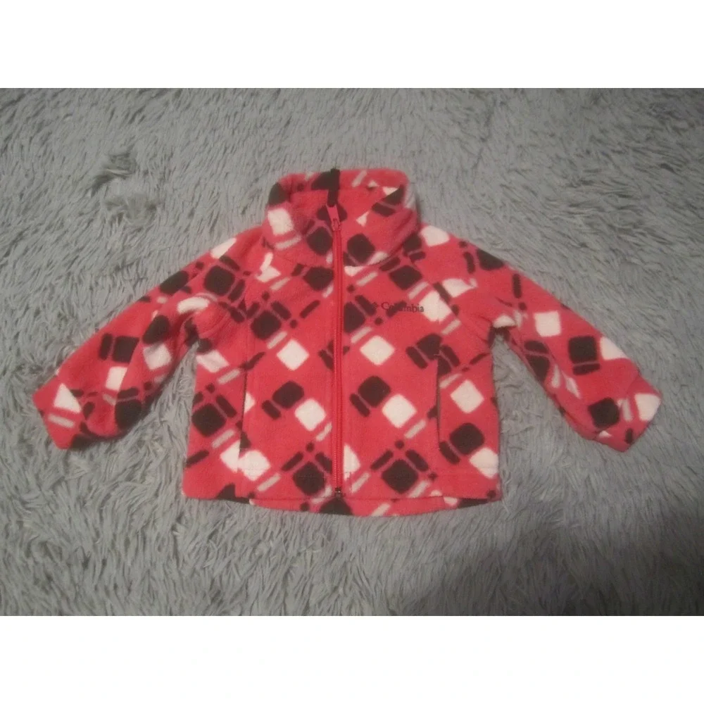 Columbia Jacket Baby 12 Mos Pink Fleece Zip UP Mock Neck Polyester